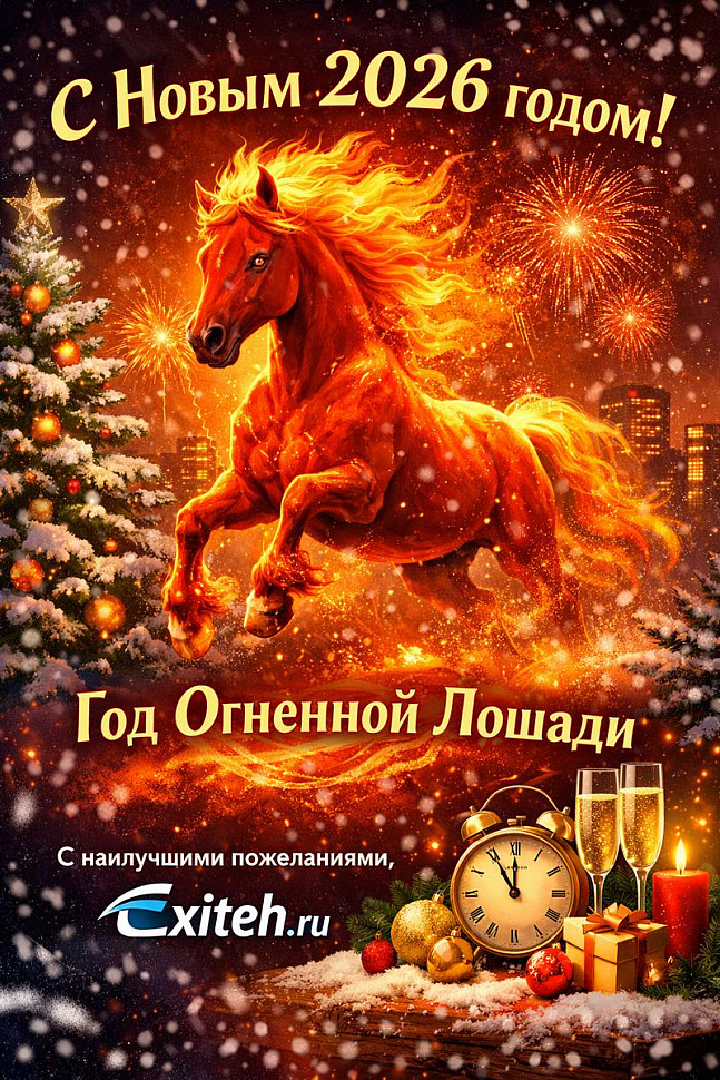 С Новым 2026 годом Огненной Лошади — поздравление от Exiteh